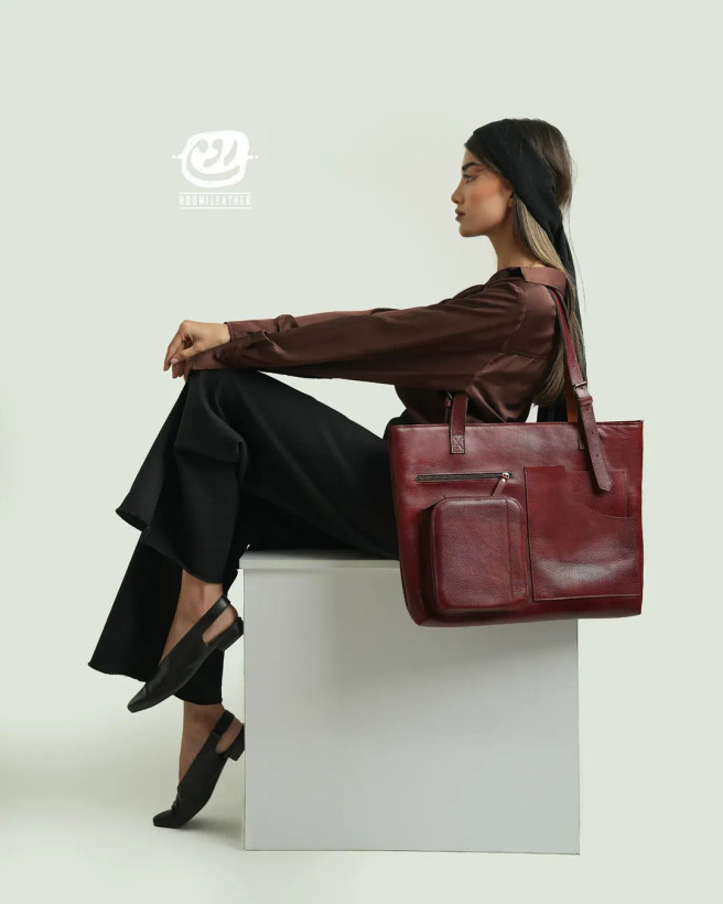 کیف زنانه دوشی چرم رومی مدل مهربان